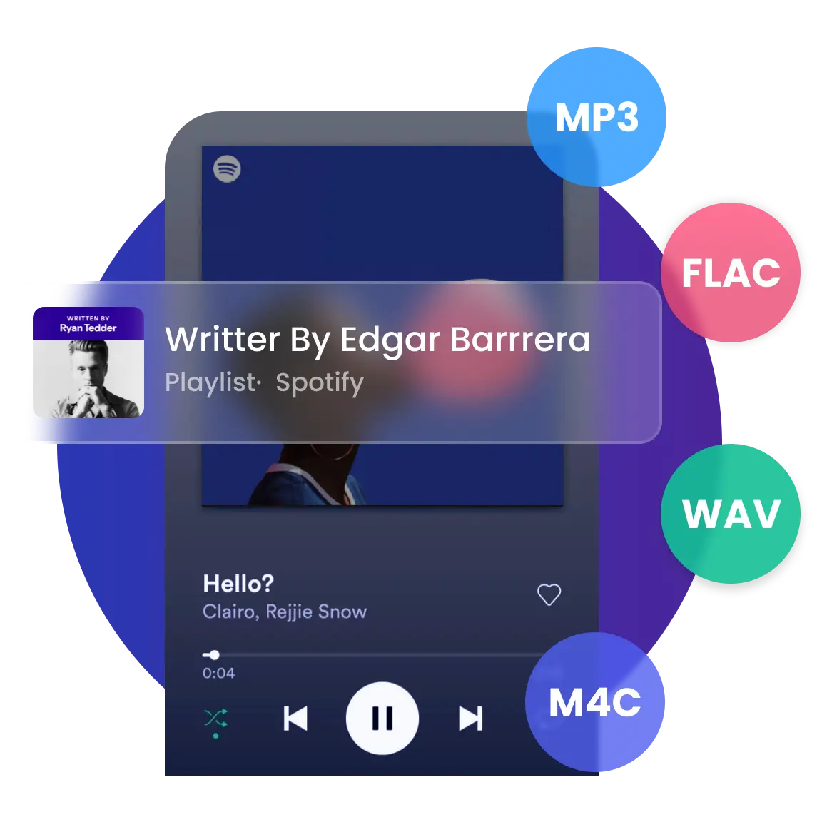MP3, FLAC, WAV, M4A